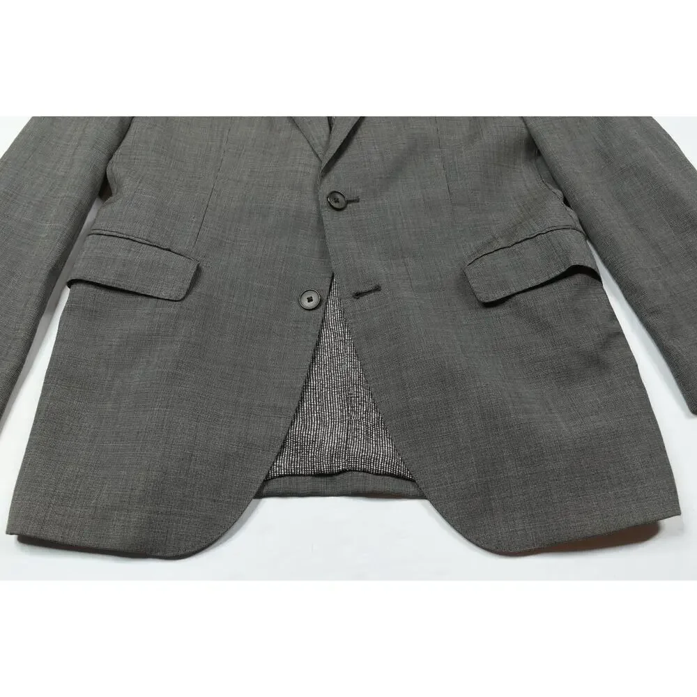 Hugo Boss Sportscoat Blazer Mens 40R Brown Two-Button Slim Fit Super 100 Wool